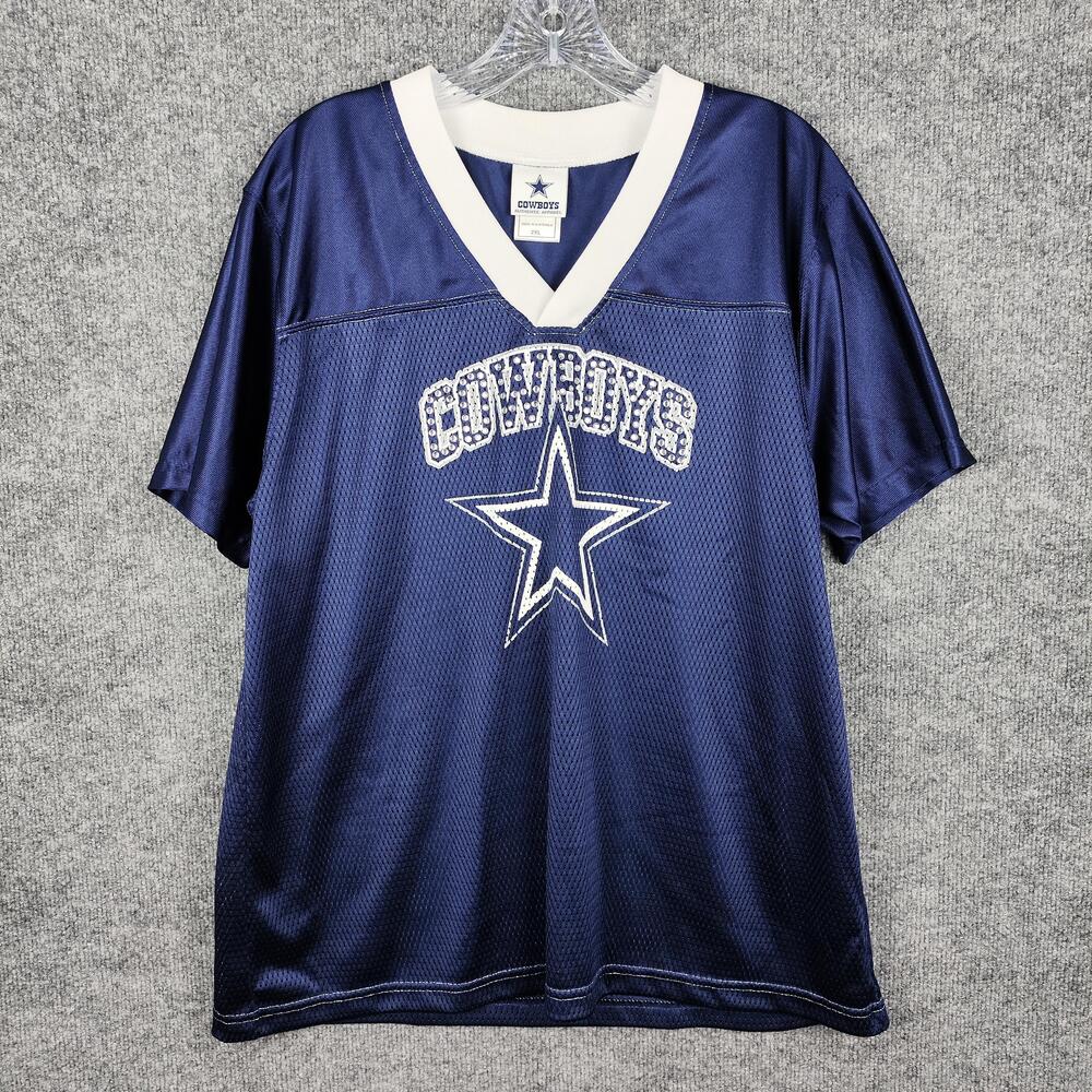 Dallas Cowboys Jersey Shirt Mens 2XL Blue NFL Football Cowboys Authentic Apparel
